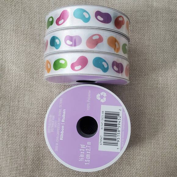 Celebrate It Colorful Jelly Bean Ribbon Set of 4 - Picture 1 of 4